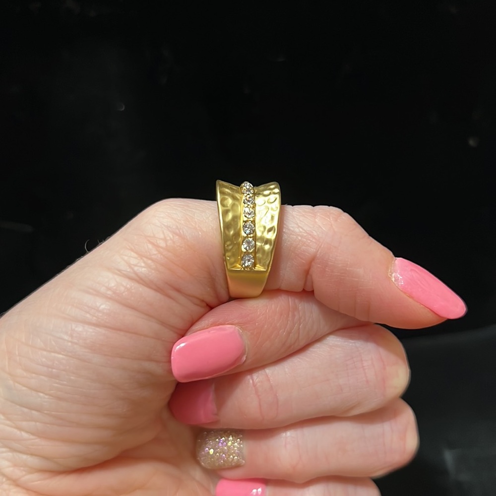 Premier designs “Mila” gold and faux diamond ring